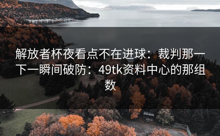 解放者杯夜看点不在进球：裁判那一下一瞬间破防：49tk资料中心的那组数