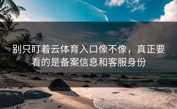 别只盯着云体育入口像不像，真正要看的是备案信息和客服身份