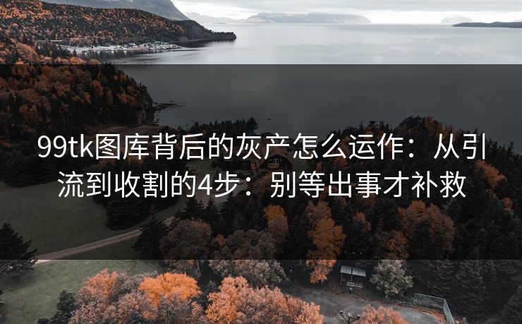 99tk图库背后的灰产怎么运作:从引流到收割的4步:别等出事才补救 99tk图库背后的灰产怎么运作:从引流到收割的4步:别等出事才补救