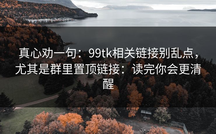 真心劝一句：99tk相关链接别乱点，尤其是群里置顶链接：读完你会更清醒