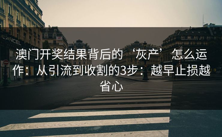 澳门开奖结果背后的‘灰产’怎么运作：从引流到收割的3步：越早止损越省心